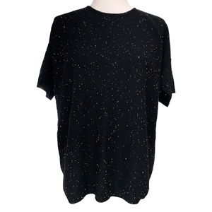 EILEEN FISHER Merino Wool Drop Sleeve Sequin Sweater in Black - Medium